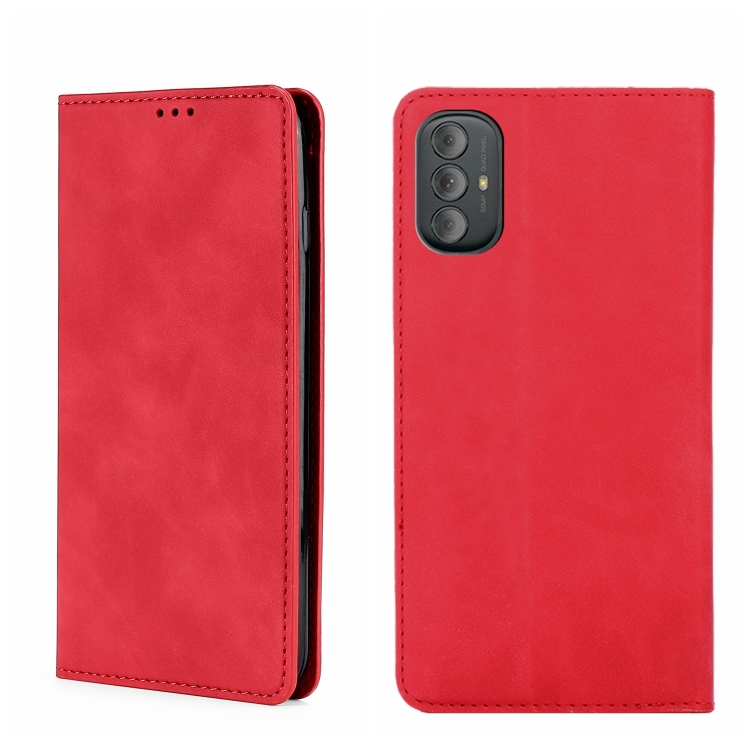 

For Motorola Moto G Power 2022 Skin Feel Magnetic Horizontal Flip Leather Phone Case(Red)