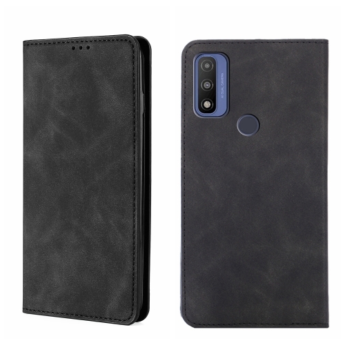 

For Motorola G Pure Skin Feel Magnetic Horizontal Flip Leather Phone Case(Black)