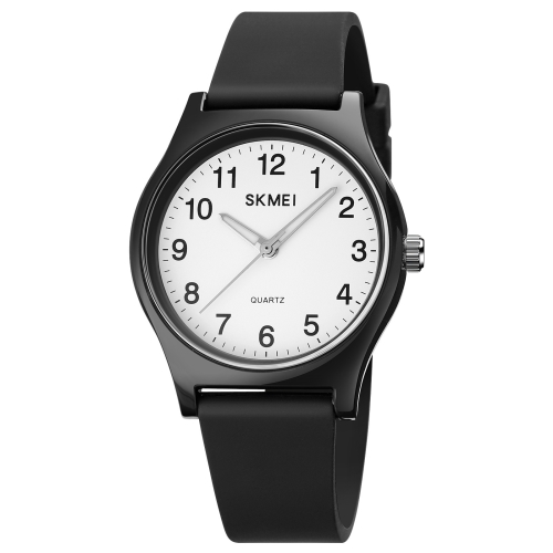 

SKMEI 1760 Stainless Steel Buckle Silicone Strap Waterproof Quartz Watch(Black and White)