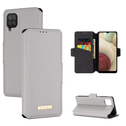 For Samsung Galaxy A12 5G MUXMA MX115 Cross Texture Oil Edge Flip Leather Phone Case(White)