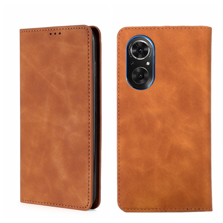 

For Honor 50 SE Skin Feel Magnetic Horizontal Flip Leather Phone Case(Light Brown)