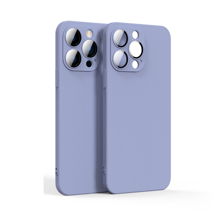 

For iPhone 13 Pro Lens Glass Film Liquid State Phone Case (Purple)