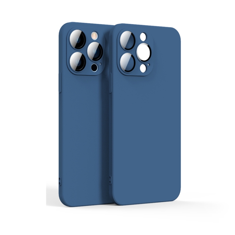 

For iPhone 13 Pro Max Lens Glass Film Liquid State Phone Case (Blue)