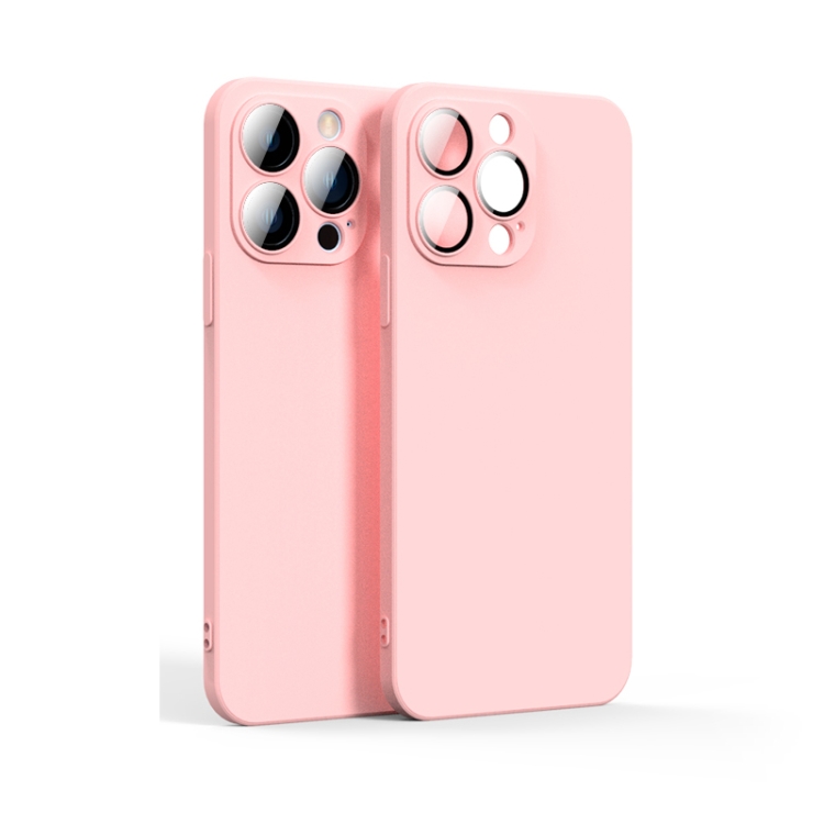 

Lens Glass Film Liquid State Phone Case For iPhone 12 Pro(Pink)