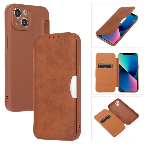 

Shrimp Skin Texture Flip Leather Phone Case For iPhone 13 Pro(Brown)