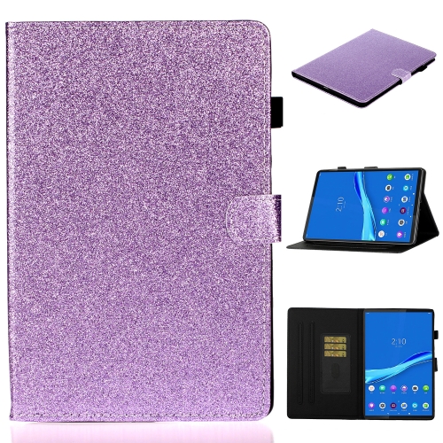 

For Lenovo Tab M10 Plus 10.6 3rd Gen 2022 Varnish Glitter Powder Smart Leather Tablet Case(Purple)