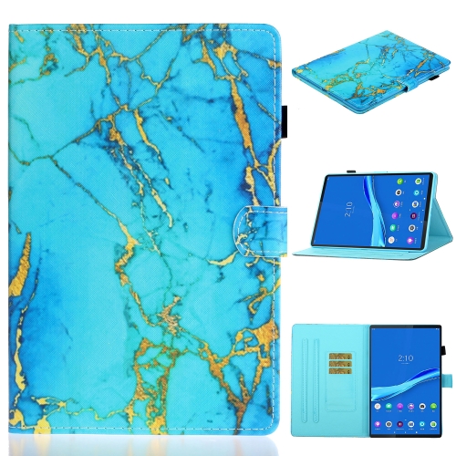 

For Lenovo Tab M10 Plus 10.6 3rd Gen 2022 Coloured Drawing Smart Leather Tablet Case(Gilded Marble)