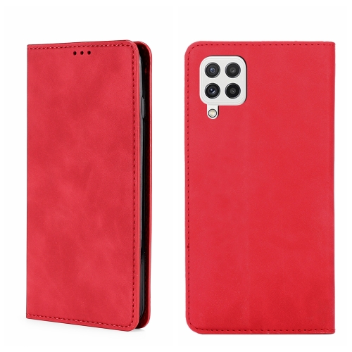 

For Samsung Galaxy A22 4G Skin Feel Magnetic Horizontal Flip Leather Phone Case(Red)