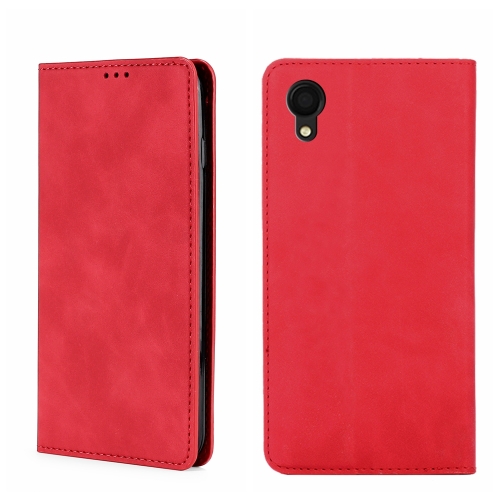 

For Samsung Galaxy A22 5G JP Version Skin Feel Magnetic Horizontal Flip Leather Phone Case(Red)