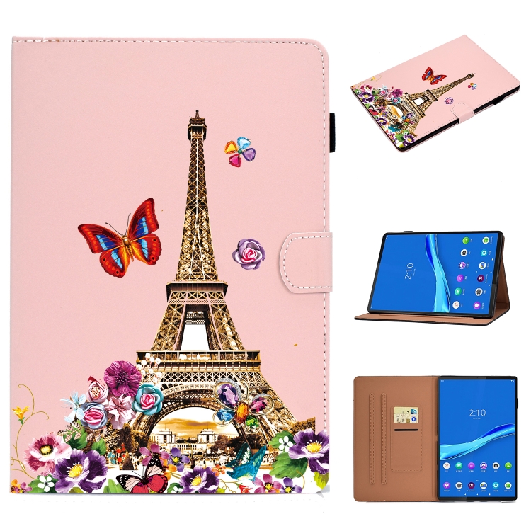 

For Lenovo Tab M10 3rd Gen Pure Color Painting Smart Leather Tablet Case(Iron Tower)