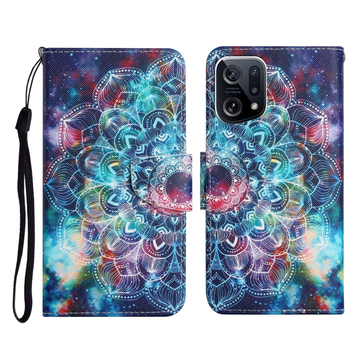 

For OPPO Find X5 Colored Drawing Pattern Flip Leather Phone Case(Star Mandala)
