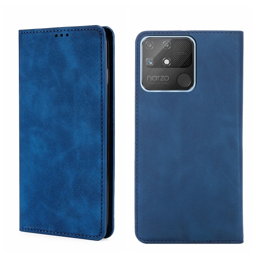 

For OPPO Realme Narzo 50A Skin Feel Magnetic Horizontal Flip Leather Phone Case(Blue)