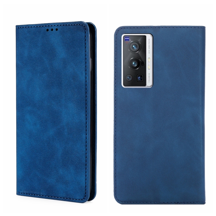 

For vivo X70 Pro Skin Feel Magnetic Horizontal Flip Leather Phone Case(Blue)