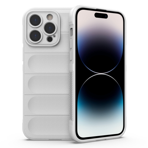 

For iPhone 14 Pro Max Magic Shield TPU + Flannel Phone Case (White)