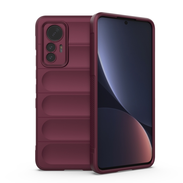 

For Xiaomi 12 Lite Magic Shield TPU + Flannel Phone Case(Wine Red)