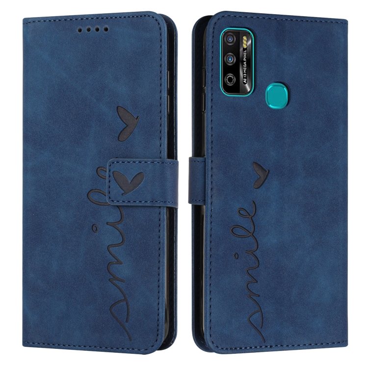 

For Infinix Hot 9 Play / 10 Play / 11 Play Skin Feel Heart Pattern Leather Phone Case(Blue)