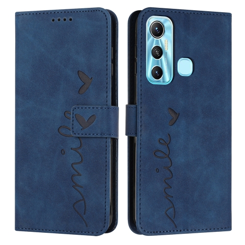 

For Infinix Hot 11 Skin Feel Heart Pattern Leather Phone Case(Blue)