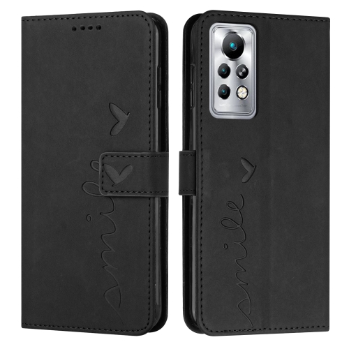 

For Infinix Note 11 Pro Skin Feel Heart Pattern Leather Phone Case(Black)