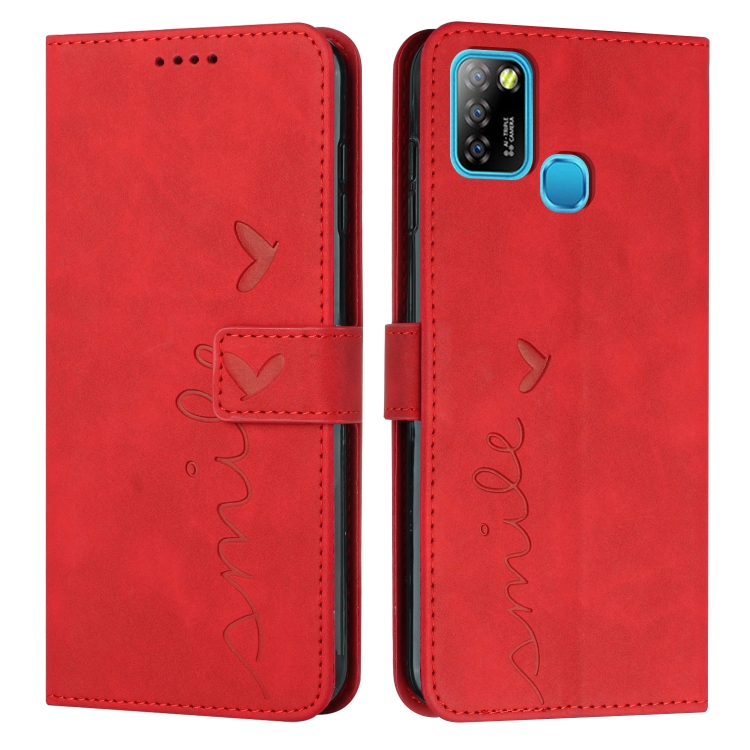 

For Infinix Smart 5 / Hot 10 Lite Skin Feel Heart Pattern Leather Phone Case(Red)