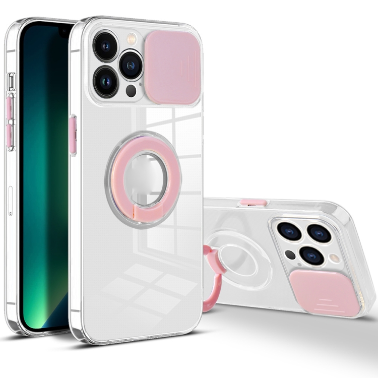 

For iPhone 13 Pro Max Sliding Camera Cover Design TPU Phone Case (Pink)
