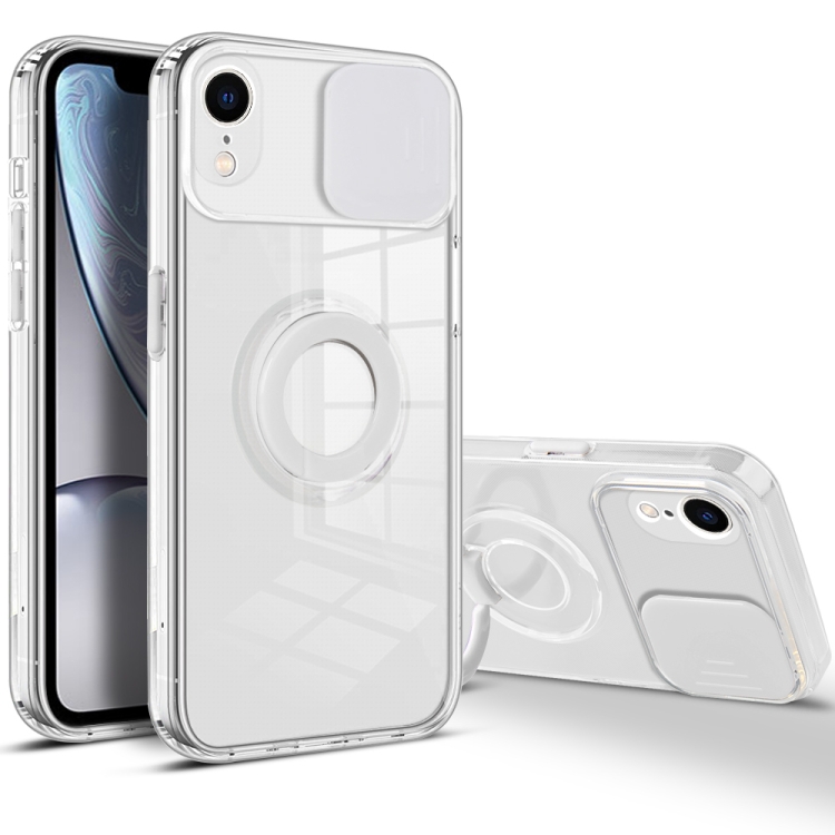 

For iPhone XR Sliding Camera Cover Design TPU Phone Case(White)