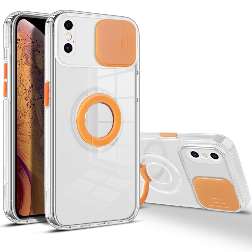 

For iPhone X / XS Sliding Camera Cover Design TPU Phone Case(Orange)