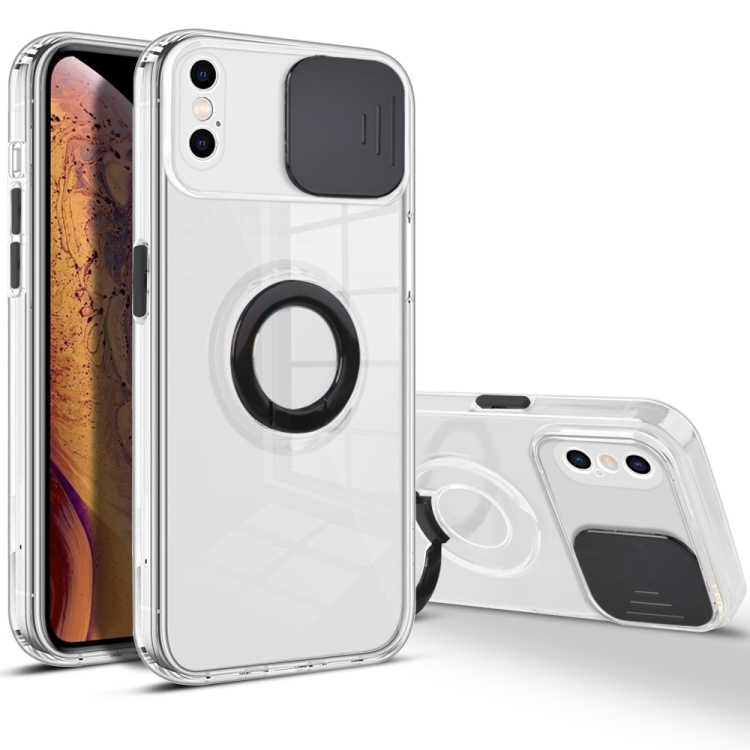 

Sliding Camera Cover Design TPU Phone Case For iPhone XS Max(Black)