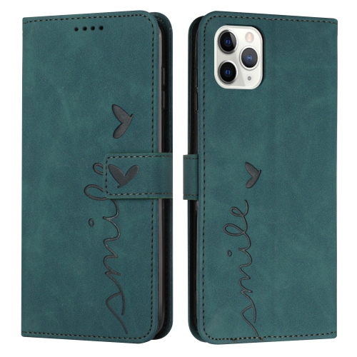 

Skin Feel Heart Pattern Leather Phone Case For iPhone 12 Pro Max(Green)