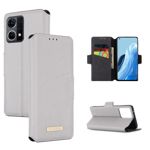 

For OPPO F21 Pro / Reno7 4G MUXMA MX115 Cross Texture Oil Edge Flip Leather Phone Case(White)