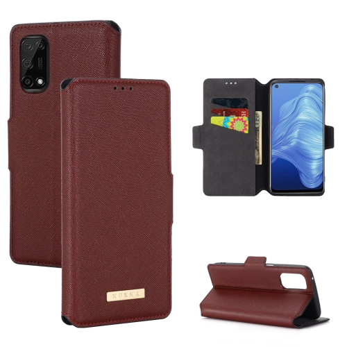 

For OPPO Realme 7 5G / V5 / Q2 MUXMA MX115 Cross Texture Oil Edge Flip Leather Phone Case(Red)