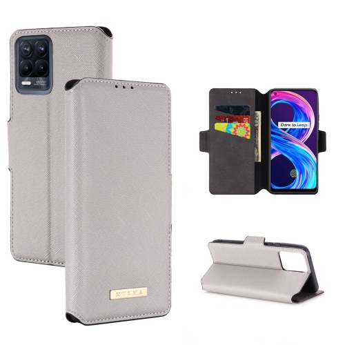 

For OPPO Realme 8 / 8 Pro MUXMA MX115 Cross Texture Oil Edge Flip Leather Phone Case(White)