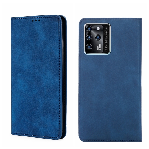 

For ZTE Blade V30 Skin Feel Magnetic Flip Leather Phone Case(Blue)