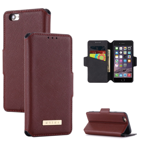

MUXMA MX115 Cross Texture Oil Edge Flip Leather Phone Case For iPhone 6s Plus / 6 Plus(Red)