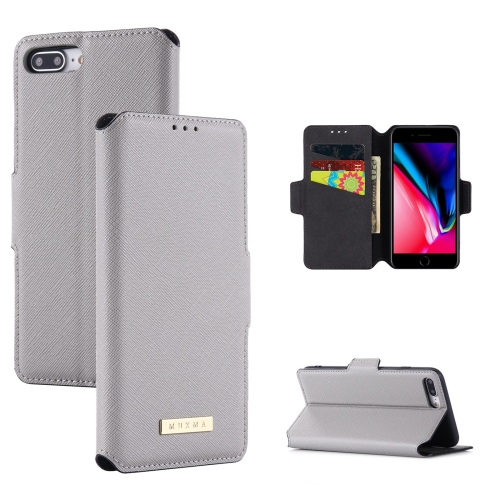 

MUXMA MX115 Cross Texture Oil Edge Flip Leather Phone Case For iPhone 8 Plus / 7 Plus(White)