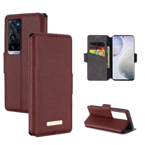 

For vivo X60 Pro+ 5G MUXMA MX115 Cross Texture Oil Edge Flip Leather Phone Case(Red)