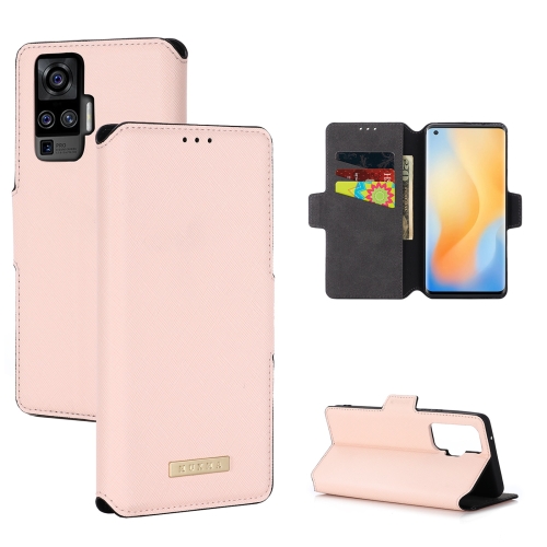 

For vivo X50 5G / X50 Pro MUXMA MX115 Cross Texture Oil Edge Flip Leather Phone Case(Pink)