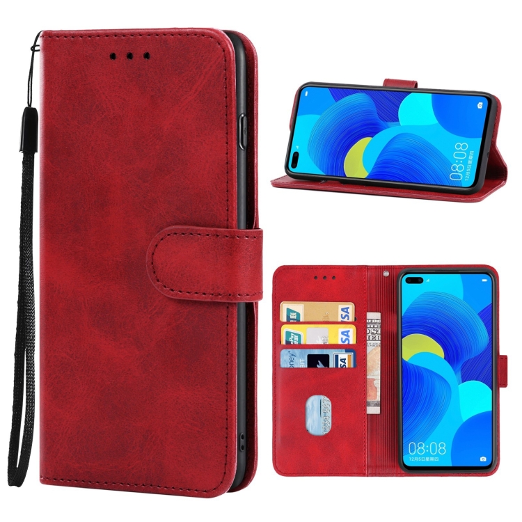 

For Huawei nova 6 5G Leather Phone Case(Red)