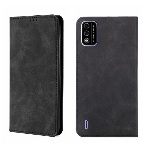 

For Itel A48 Skin Feel Magnetic Horizontal Flip Leather Phone Case(Black)