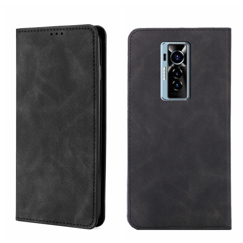 

For Tecno Phantom X Skin Feel Magnetic Horizontal Flip Leather Phone Case(Black)