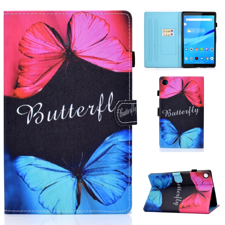 

For Lenovo Tab M10 3rd Gen Colored Drawing Stitching Smart Leather Tablet Case(Butterfly Love)