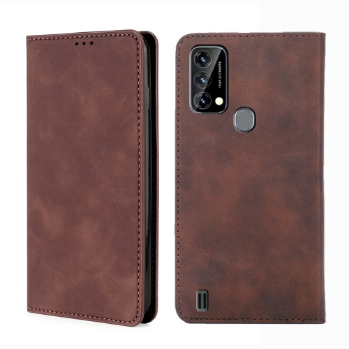 

For Blackview A50 Skin Feel Magnetic Horizontal Flip Leather Phone Case(Dark Brown)