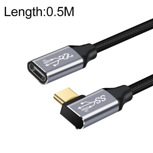 

50cm 10Gbps USB-C / Type-C Female to Male Elbow Charging Data Transmission Extension Cable