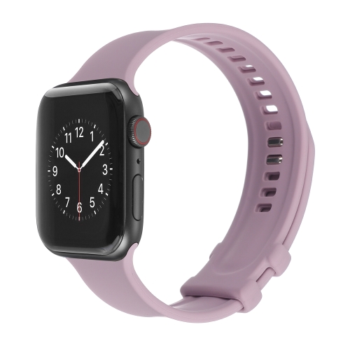 

Square Buckle Silicone Watch Band For Apple Watch Series 7 41mm / 6&SE&5&4 40mm / 3&2&1 38mm(Purple)