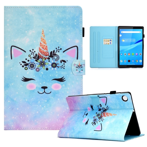 

For Lenovo Tab M10 3rd Gen Colored Drawing Stitching Smart Leather Tablet Case(Wildebeest)