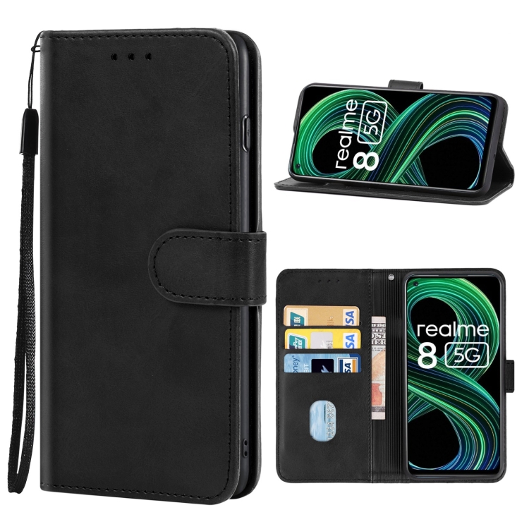 

For OPPO Realme 8 5G Leather Phone Case(Black)