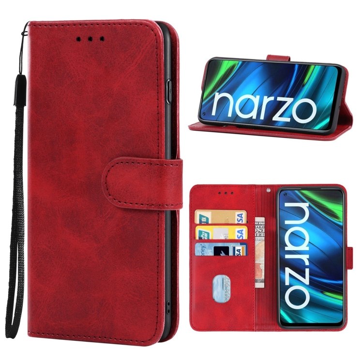

For OPPO Realme Narzo 30 5G Leather Phone Case(Red)