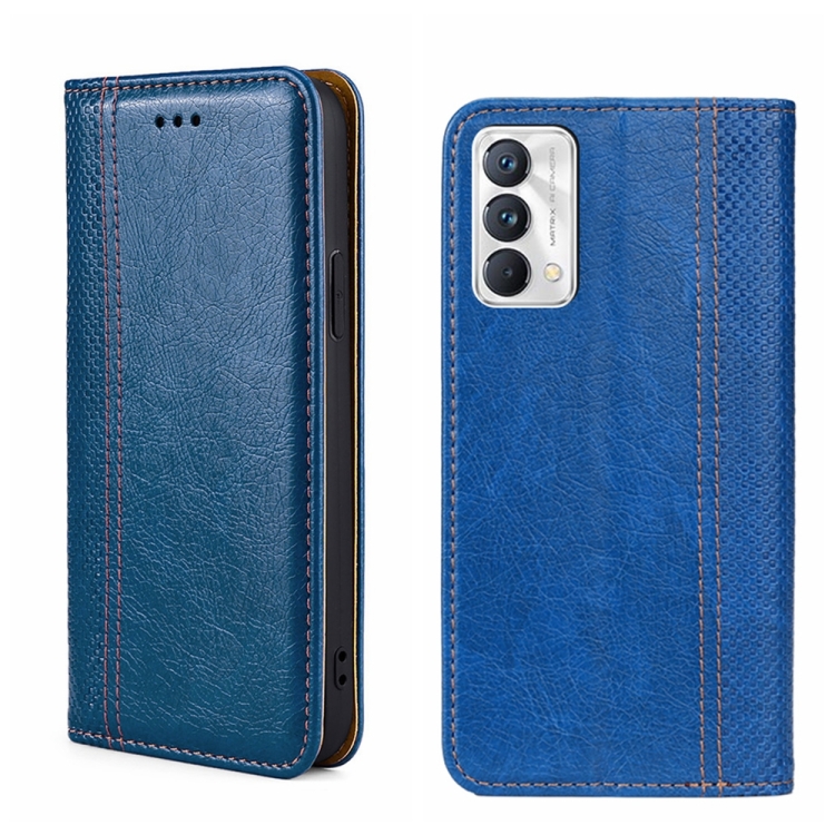 

For OPPO Realme GT Master/Q3 Pro Carnival Grid Texture Magnetic Flip Leather Phone Case(Blue)