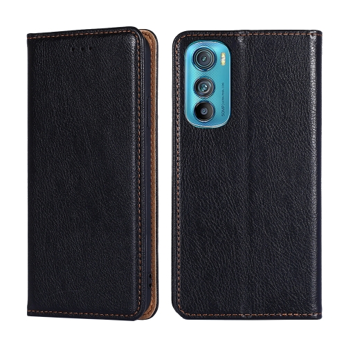 

For Motorola Edge 30 Gloss Oil Solid Color Magnetic Leather Phone Case(Black)