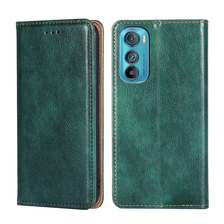 

For Motorola Edge 30 Gloss Oil Solid Color Magnetic Leather Phone Case(Green)