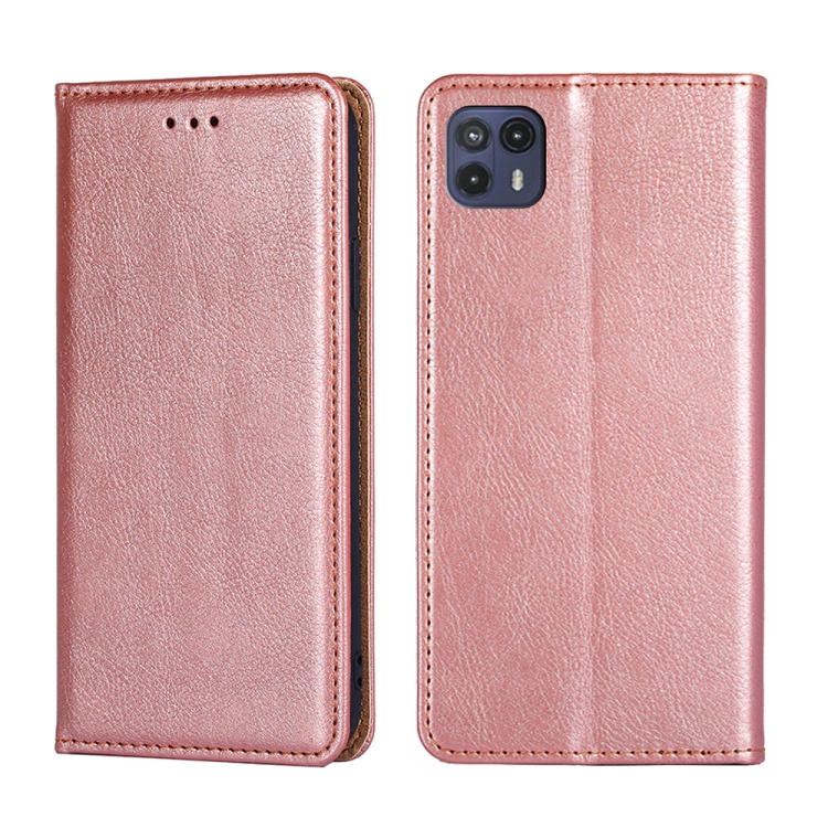 

For Motorola Moto G50 5G Gloss Oil Solid Color Magnetic Leather Phone Case(Rose Gold)